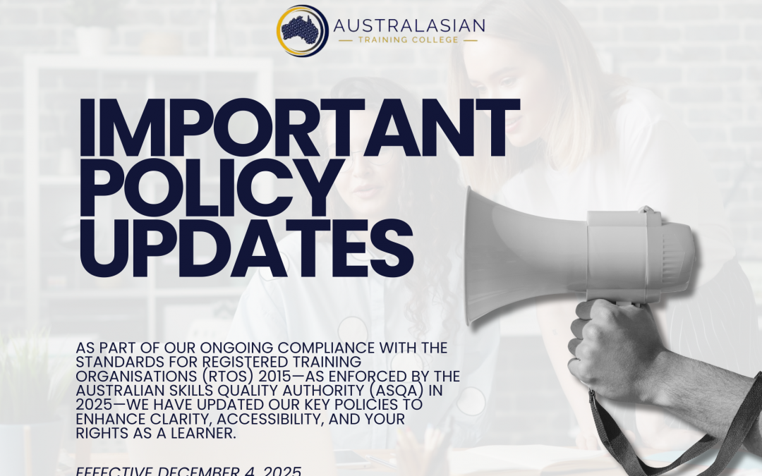 Important Policy Updates – Alignment with RTO 2025 Standards